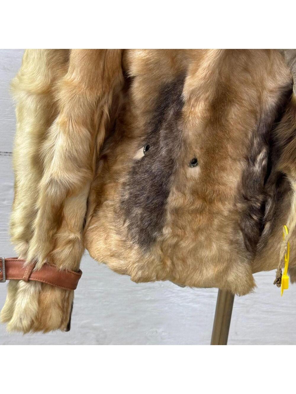 Vintage Y2K Brown Calfskin & Fox Fur Jacket - Picture 5 of 8